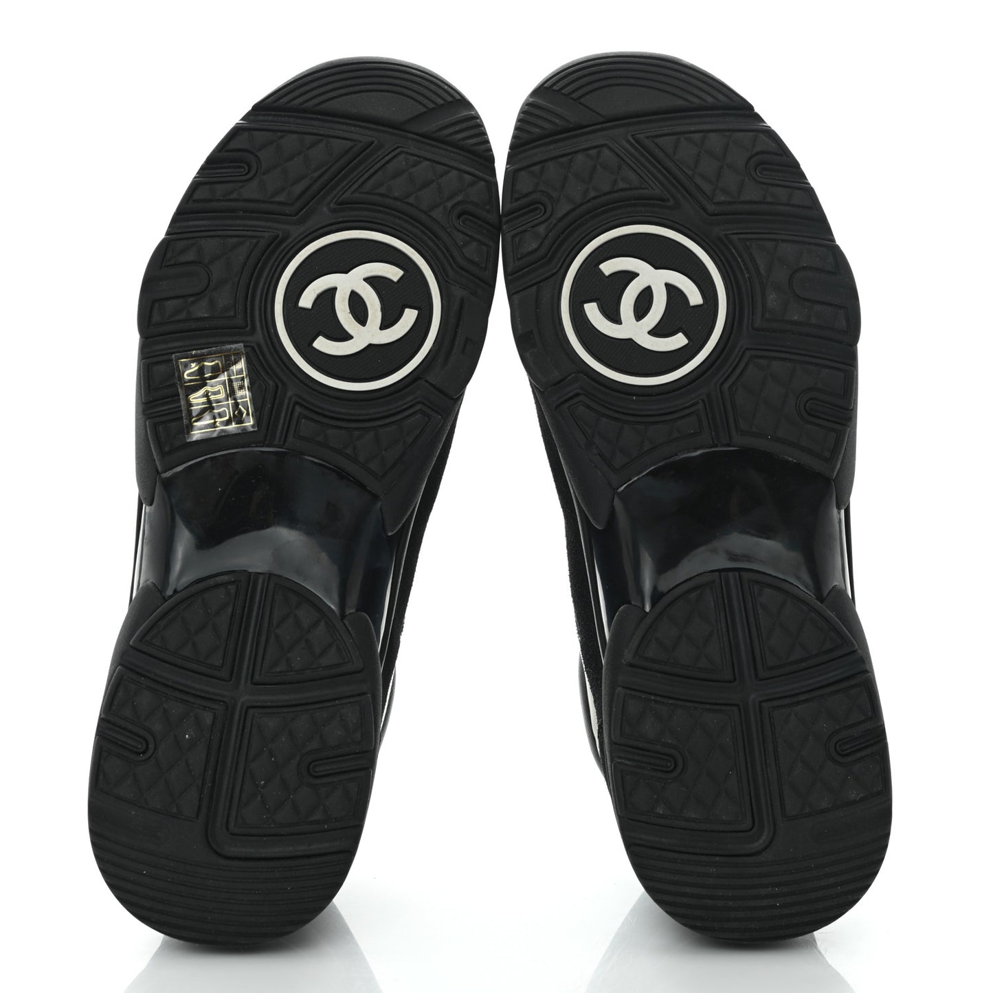 Toile Suede Calfskin CC Sneakers 38 Black