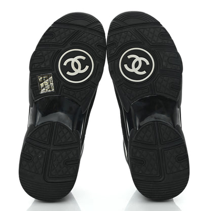 Chanel Toile Suede Calfskin CC Sneakers 38 Black 5 of 9