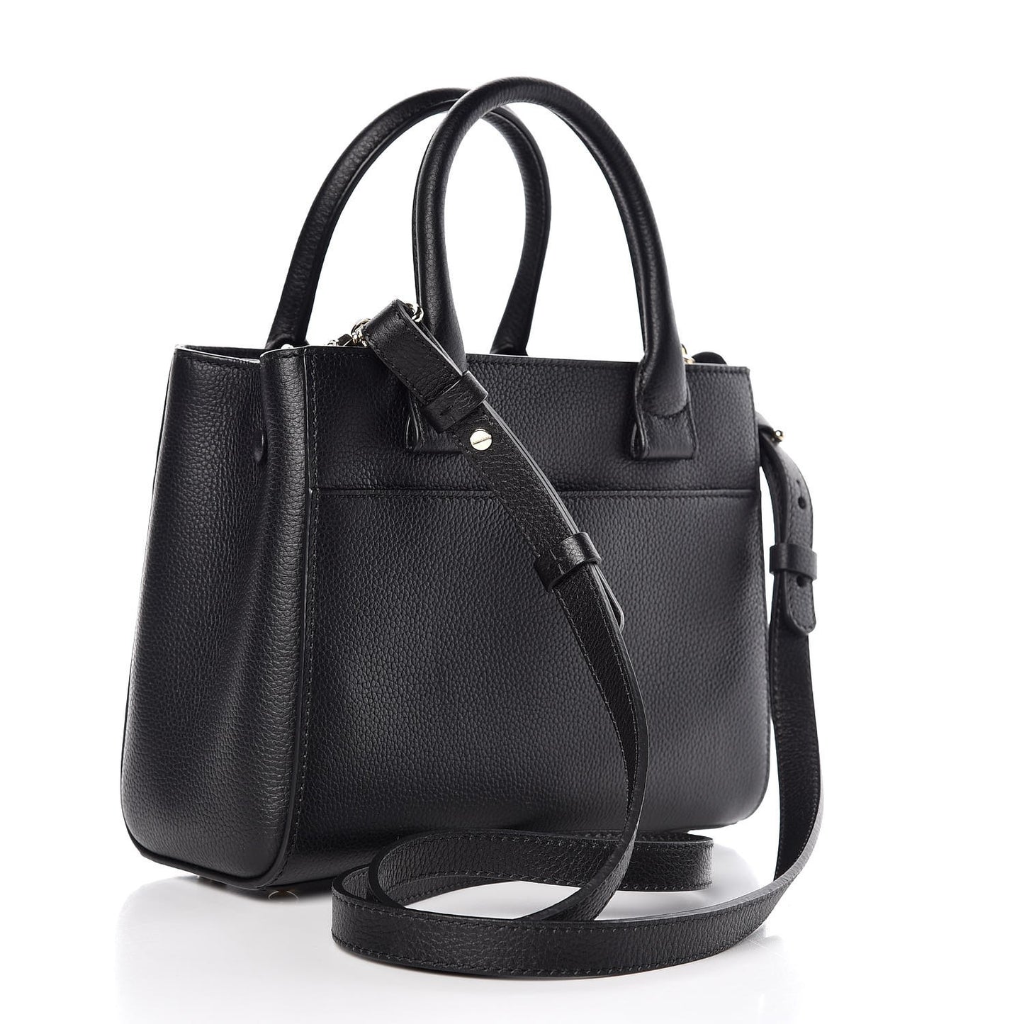 Grained Calfskin Mini Neo Executive Shopper Tote Black