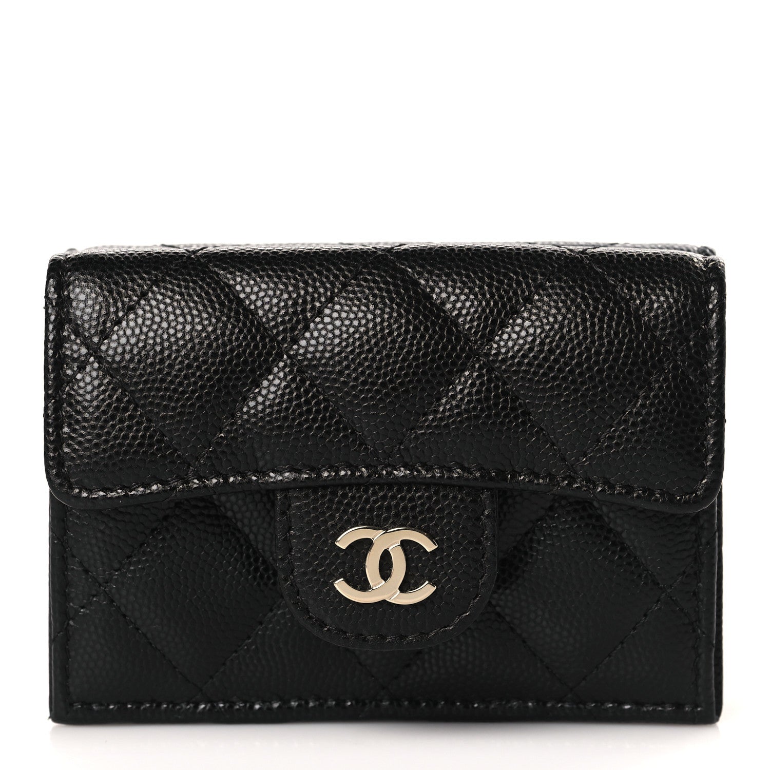 Chanel Caviar Quilted Double Flap Wallet Black 1 of 7