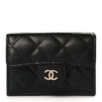 Chanel Caviar Quilted Double Flap Wallet Black 1 of 7