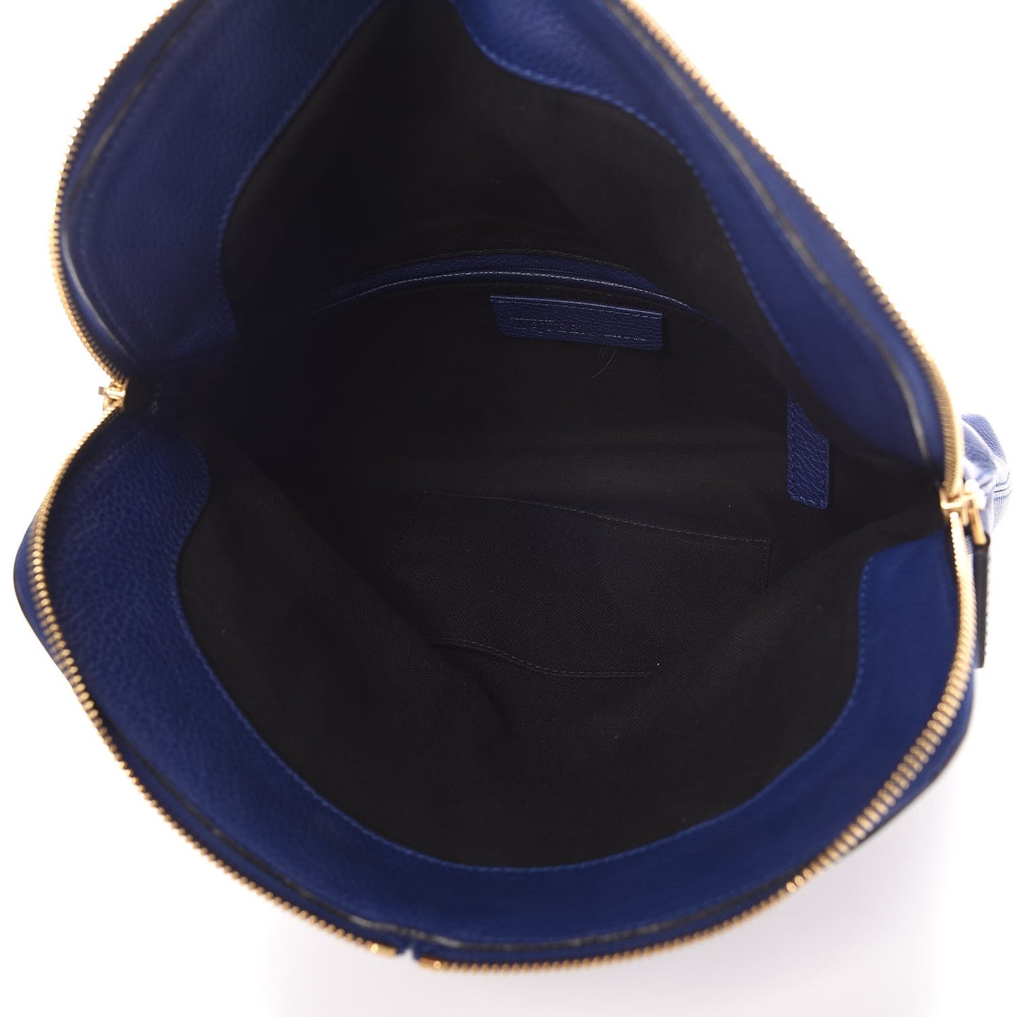 Grainy Calfskin Padlock Skull Clutch Blue