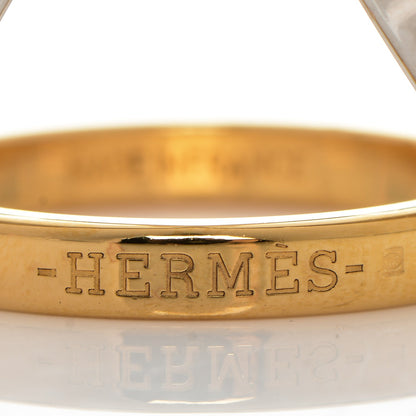 Hermes Palladium Gold Plated Trio Scarf Ring Silver Gold 3 of 6