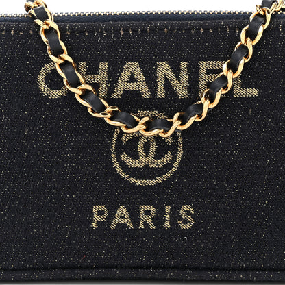 Chanel Canvas Small Deauville Clutch With Chain Black 9 of 11
