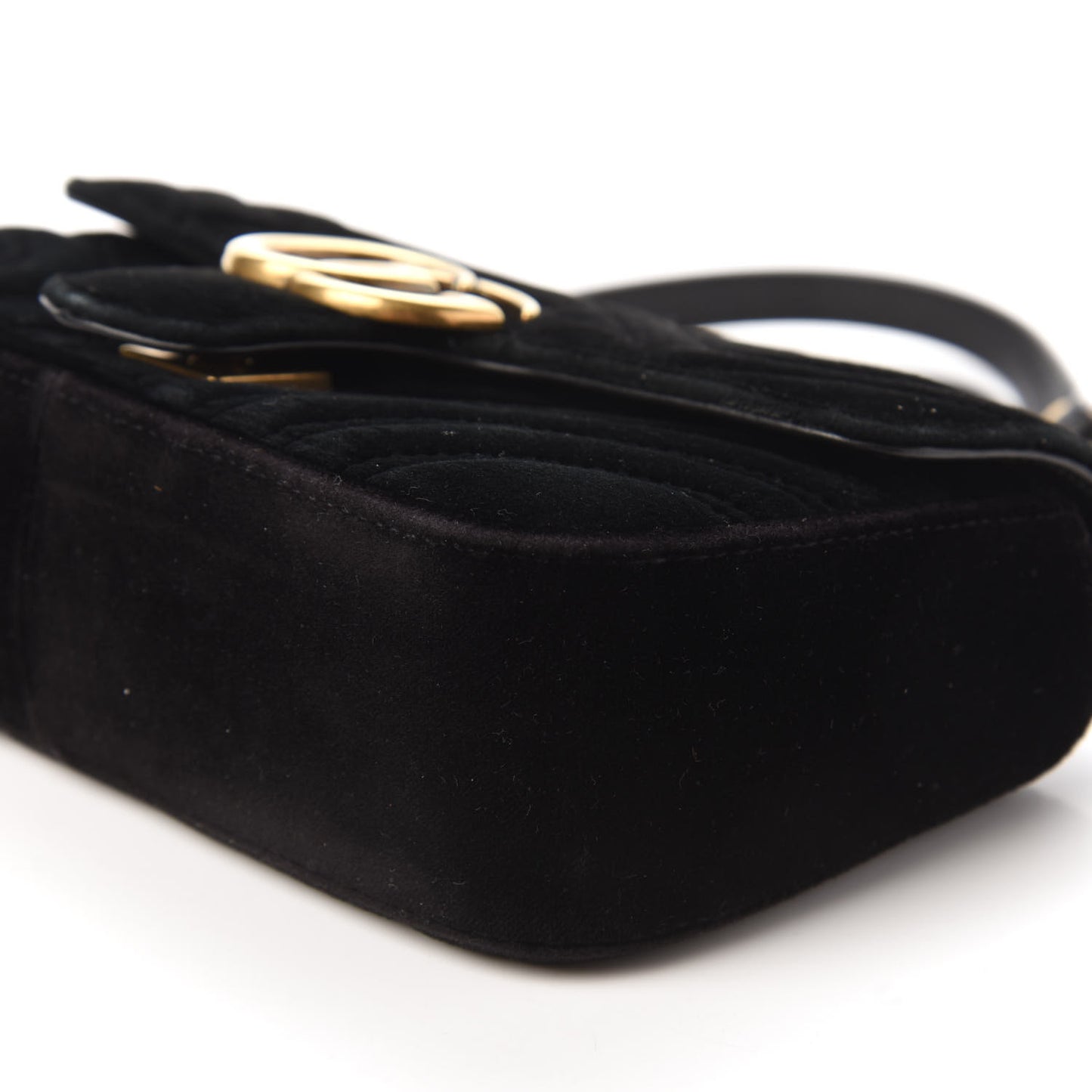 Velvet Matelasse Mini GG Marmont Shoulder Bag Black