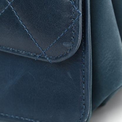 Chanel Glazed Calfskin Quilted Mini Straight Lined Flap Blue 9 of 10