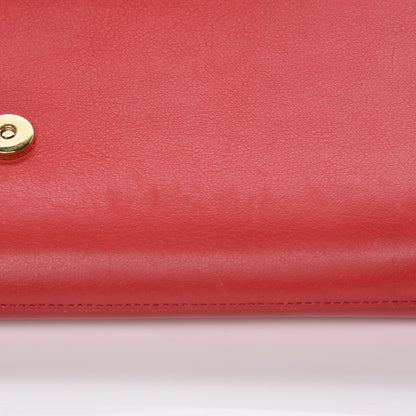Saint Laurent Calfskin Classic Y Ligne Clutch Red 12 of 17