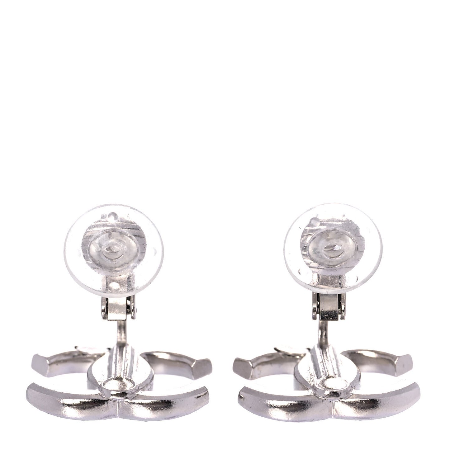 Crystal CC Clip On Earrings Silver
