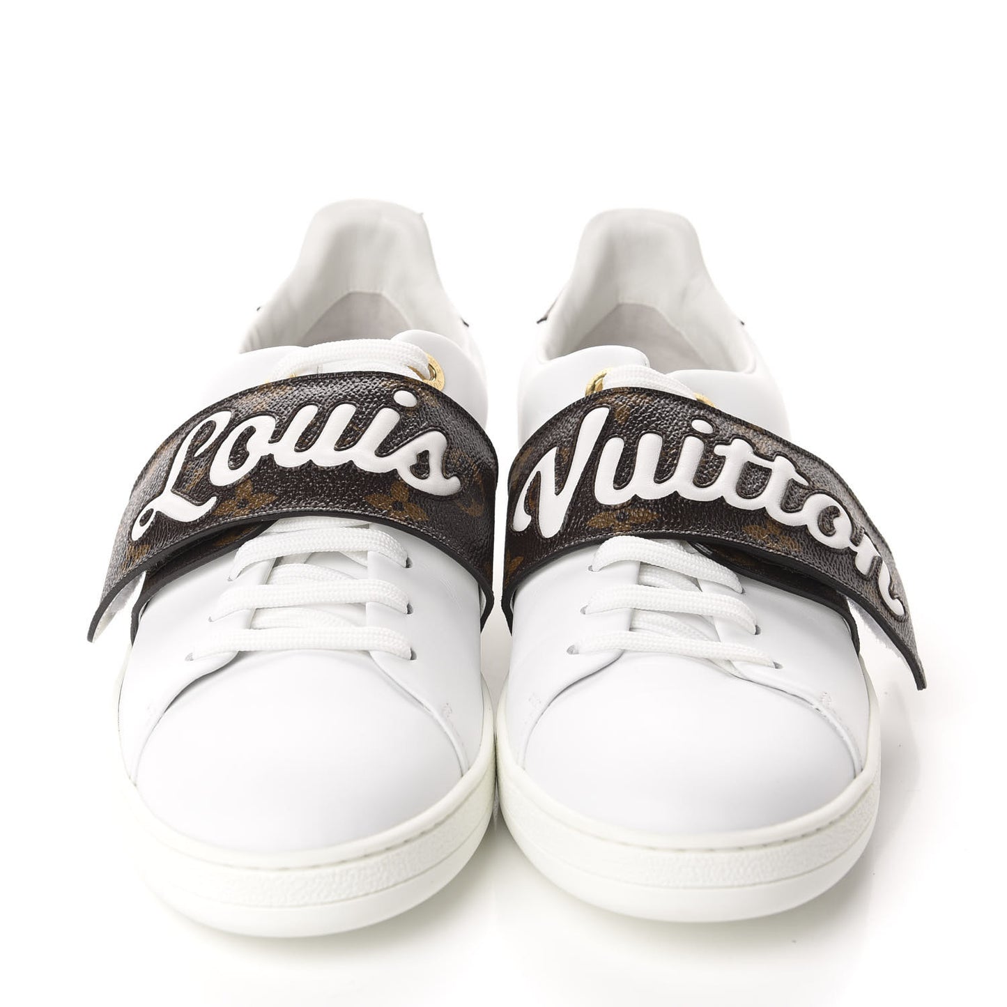 Calfskin Monogram Frontrow Sneakers 40 White