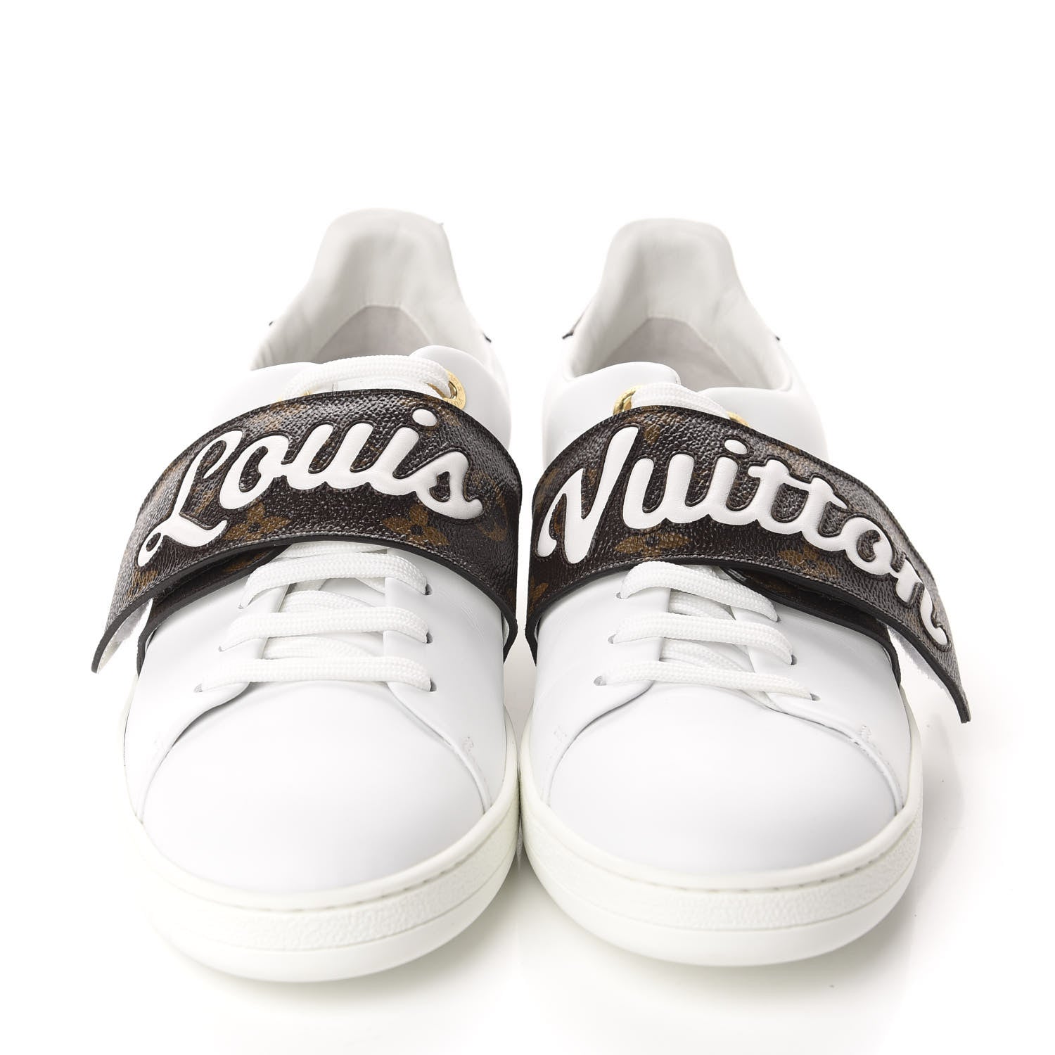 Louis Vuitton Calfskin Monogram Frontrow Sneakers 40 White 2 of 9