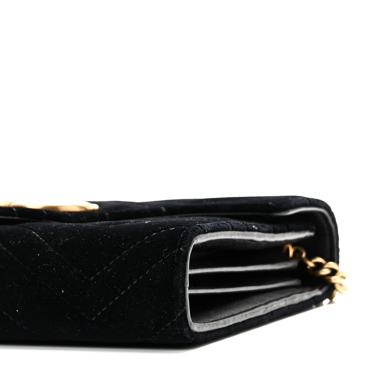 Gucci Velvet Matelasse GG Marmont Chain Wallet Black 10 of 11