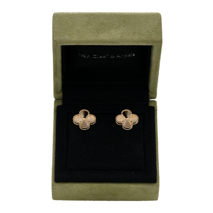 Van Cleef & Arpels 18K Yellow Gold Guilloche Vintage Alhambra Earrings 5 of 5