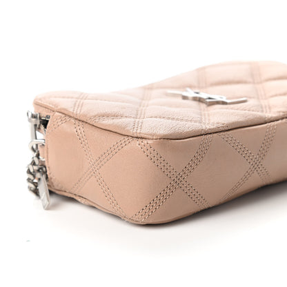 Saint Laurent Grained Lambskin Quilted Mini Becky Double Zip Bag Dark Beige 6 of 11