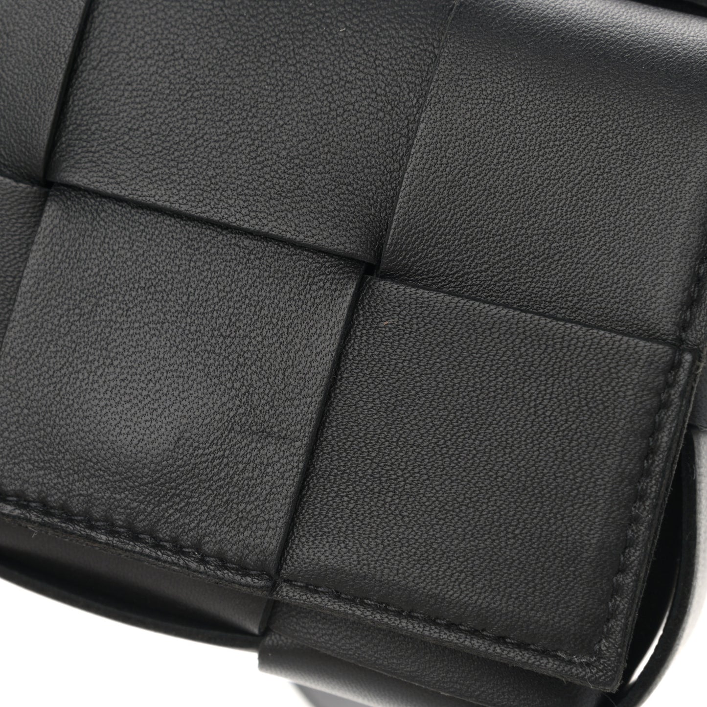 Lambskin Maxi Intrecciato Extra Mini Cassette Crossbody Bag Black