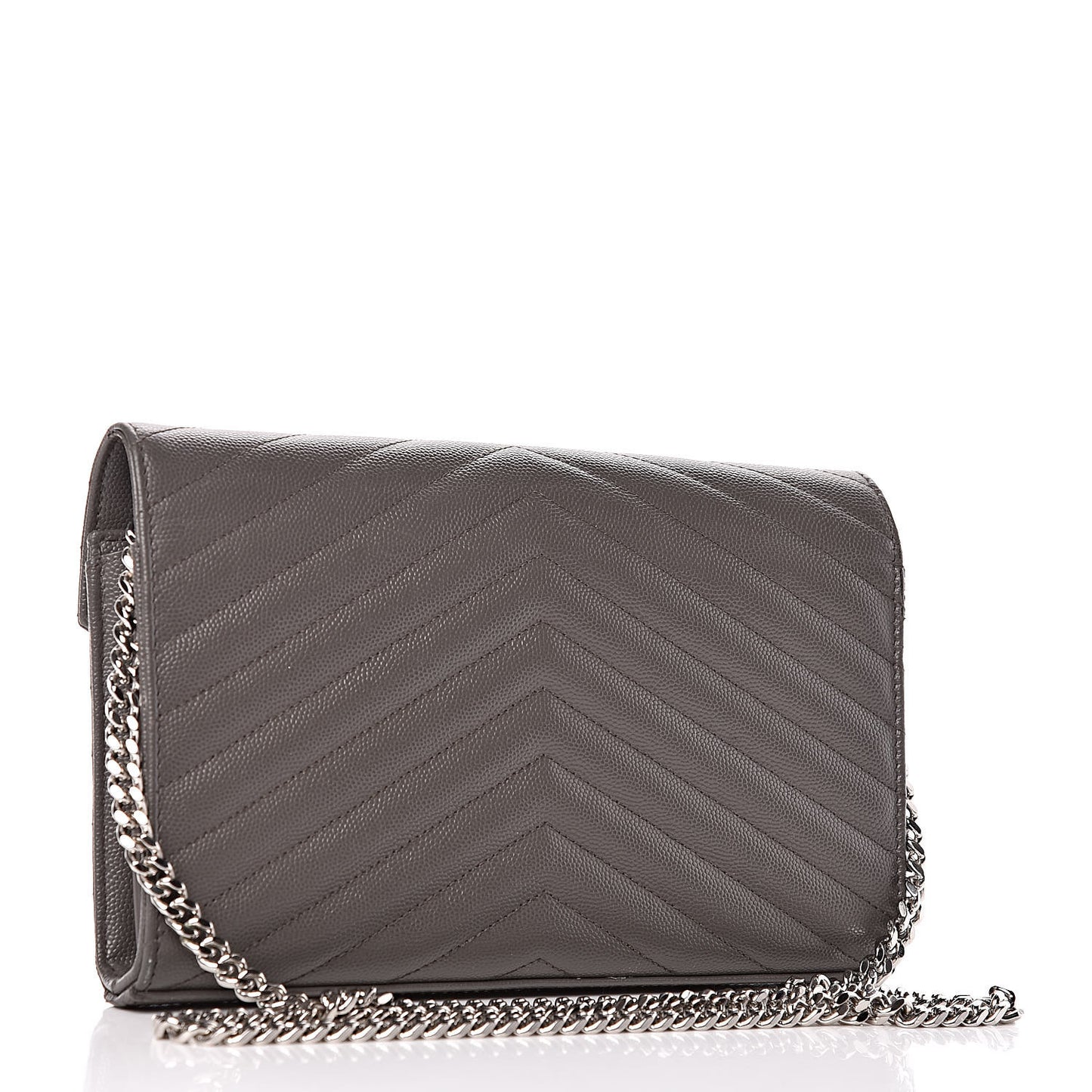 Grain De Poudre Matelasse Chevron Monogram Chain Wallet Earth