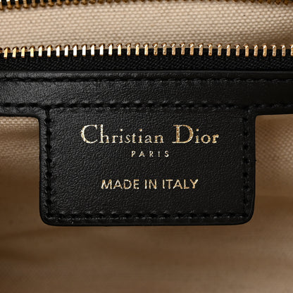 Christian Dior Calfskin Small Dior Vibe Zip Bowling Bag Black White 6 of 12