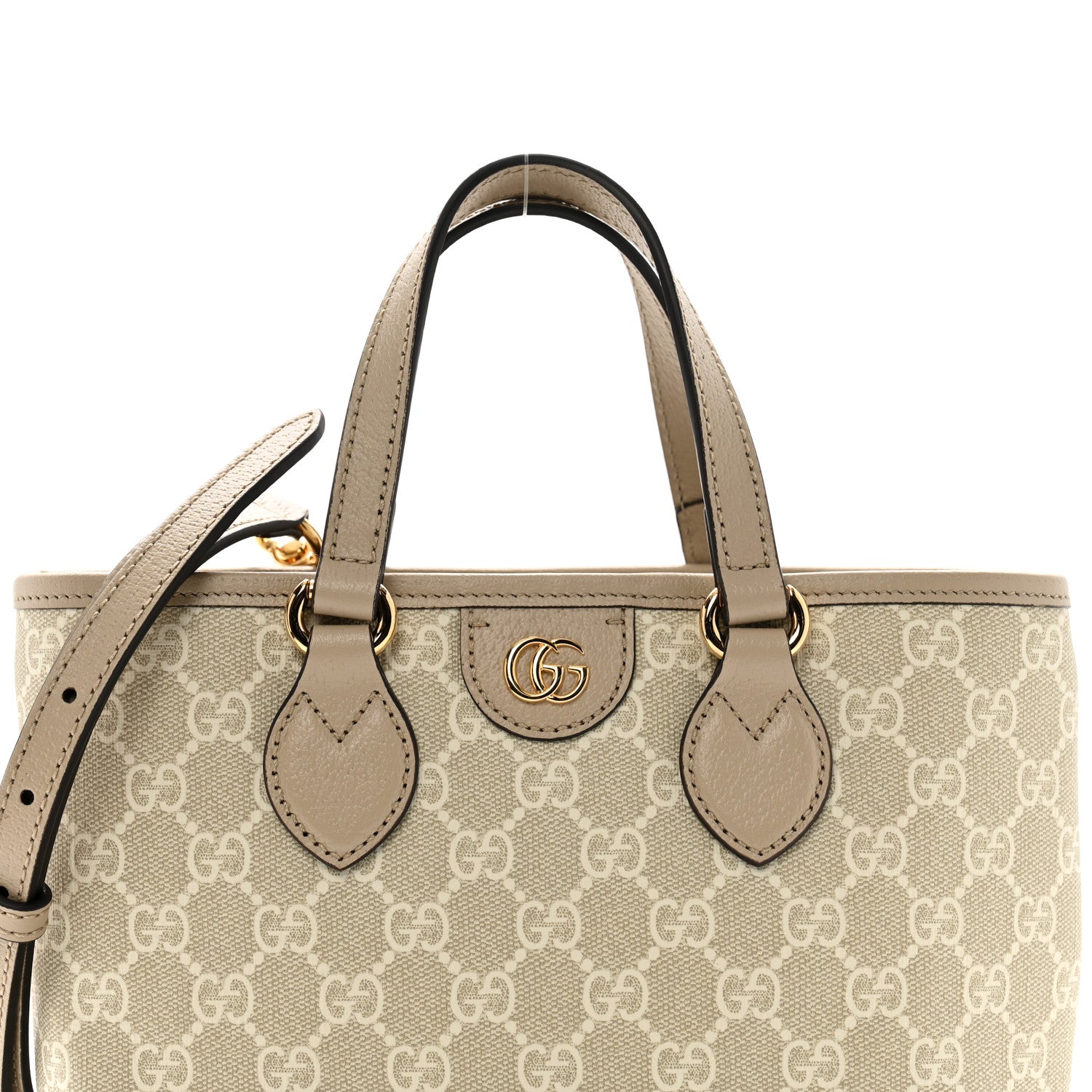 Gucci GG Supreme Monogram Textured Dollar Calfskin Mini Ophidia Shoulder Tote Bag Bag Beige Mystic White Oatmeal 9 of 11