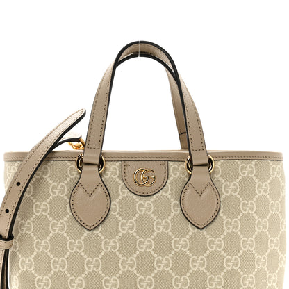 Gucci GG Supreme Monogram Textured Dollar Calfskin Mini Ophidia Shoulder Tote Bag Bag Beige Mystic White Oatmeal 9 of 11