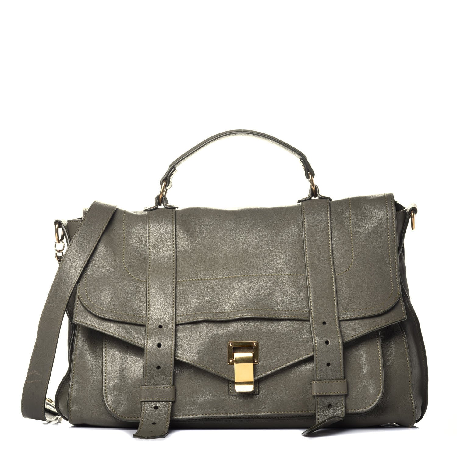 Proenza Schouler Lambskin Large PS1 Satchel Military 1 of 10