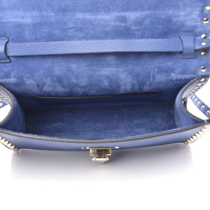 Valentino Garavani Pebbled Calfskin Medium Rockstud Flip Lock Crossbody Bag Baltique 5 of 8