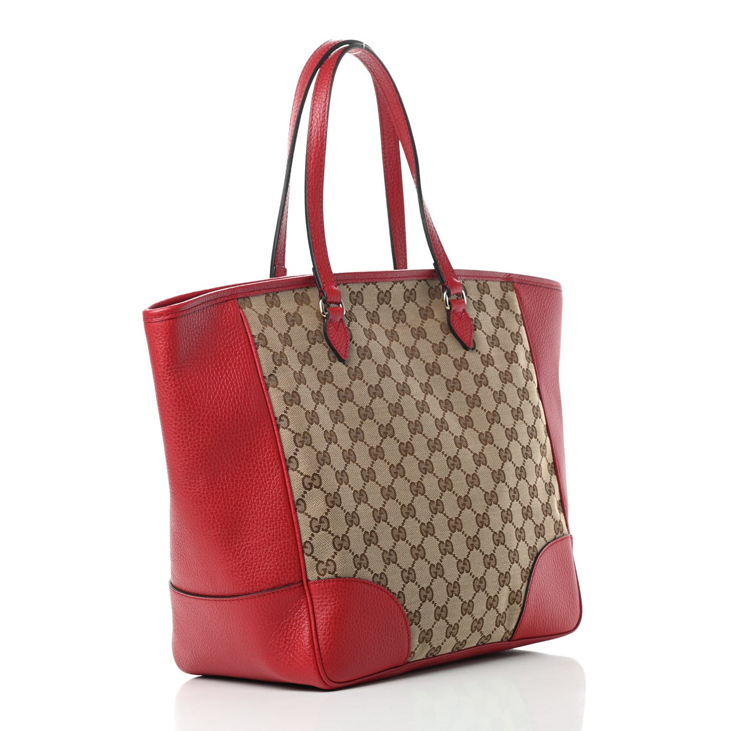 Monogram Bree Zippered Tote Beige Red