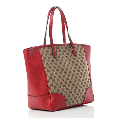Gucci Monogram Bree Zippered Tote Beige Red 3 of 10