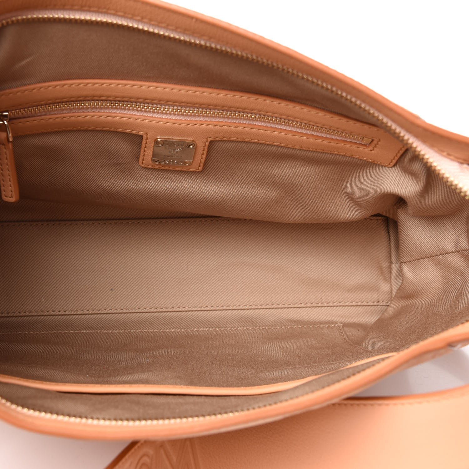 MCM Calfskin Ottomar Monogram Medium Klara Shoulder Bag Sandstone 5 of 10