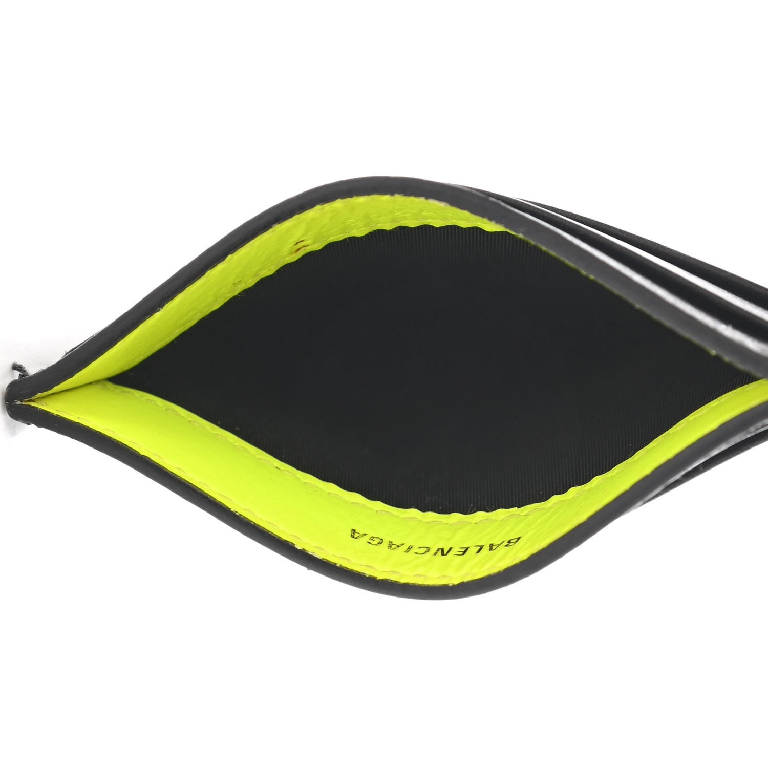 Balenciaga Smooth Calfskin Everyday Multi Card Case Black Fluo Yellow 5 of 8