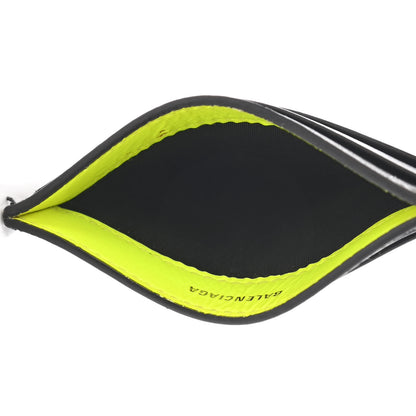 Balenciaga Smooth Calfskin Everyday Multi Card Case Black Fluo Yellow 5 of 8