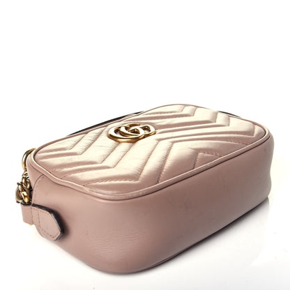 Gucci Calfskin Matelasse Mini GG Marmont Chain Shoulder Bag Porcelain Rose 7 of 17