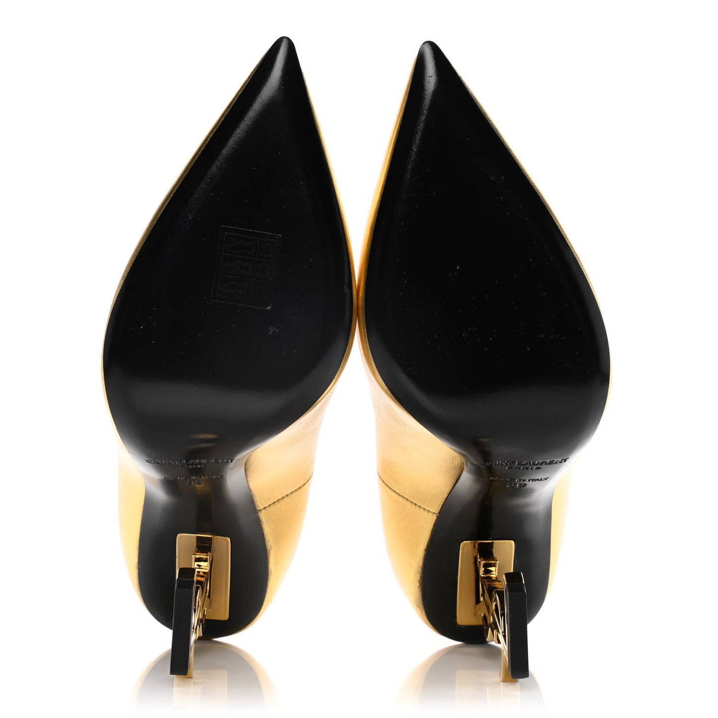 Calfskin Opyum 100 Pumps 39 Gold