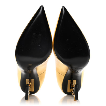 Saint Laurent Calfskin Opyum 100 Pumps 39 Gold 7 of 16
