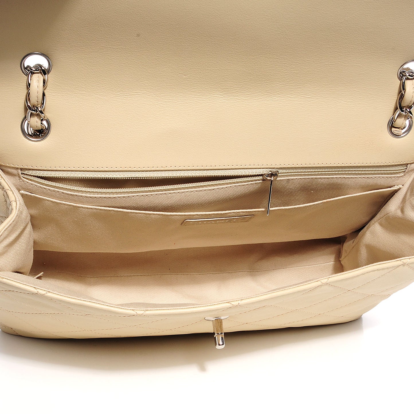 Calfskin Quilted In the Business Flap Bag Light Beige