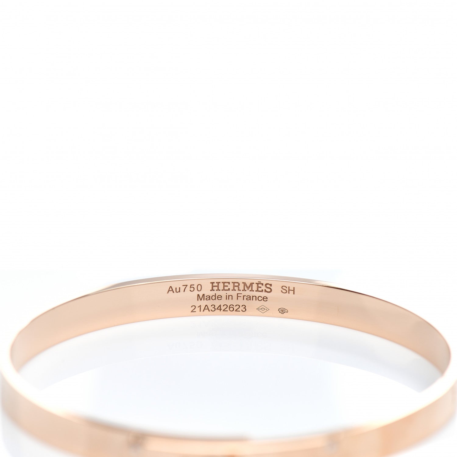 Hermes 18K Rose Gold Diamond PM Kelly Bracelet SH 3 of 4