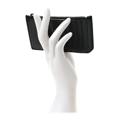 Saint Laurent Calfskin 5 Fragments Zip Pouch Card Holder Black Red 2 of 6
