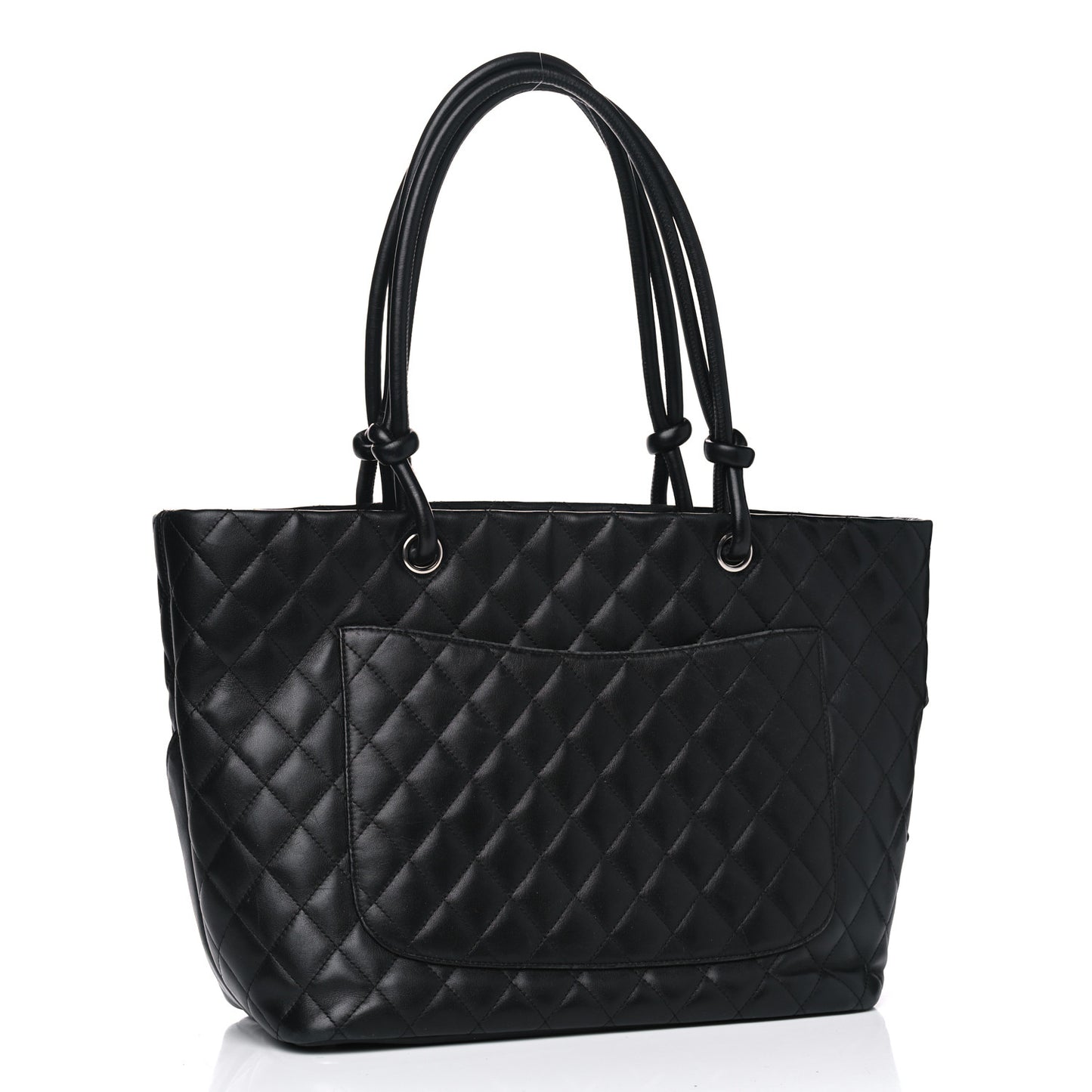 Calfskin Quilted Large Cambon Tote Black
