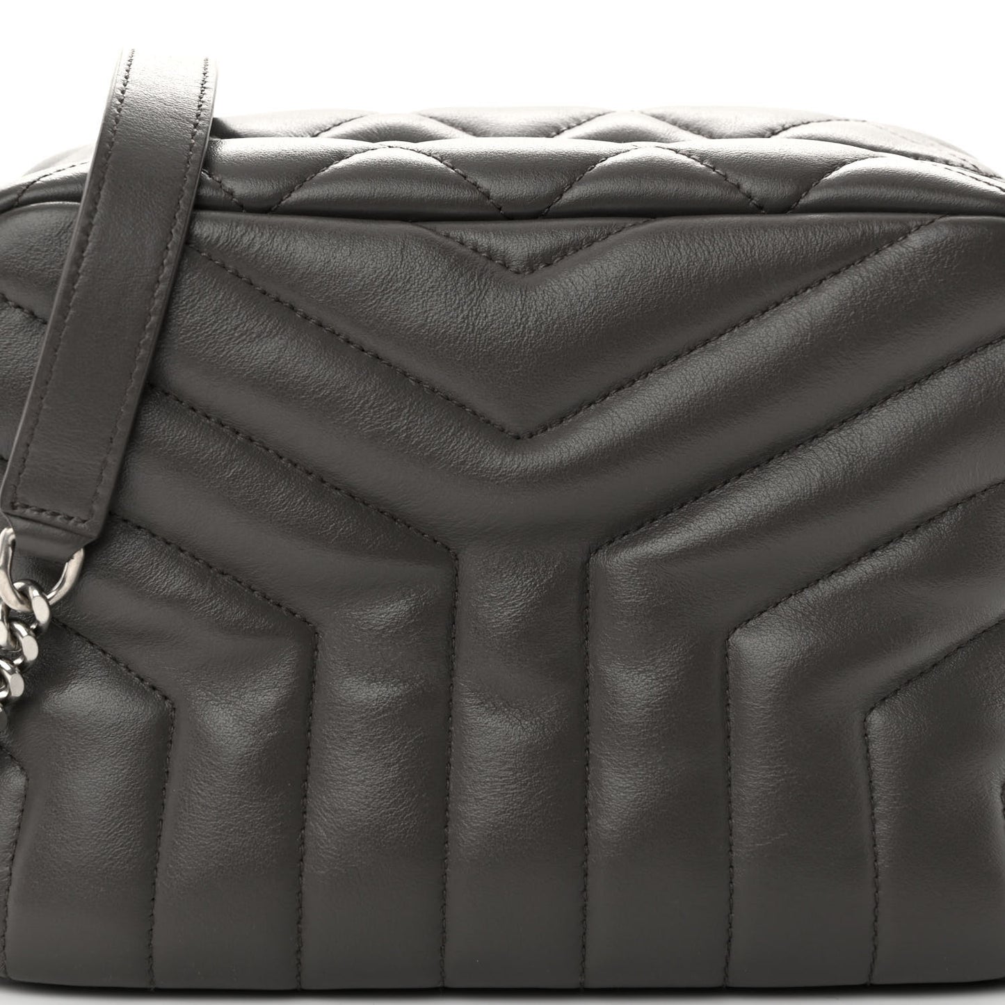 Calfskin Y Quilted Monogram Small Loulou Bowling Bag Earth