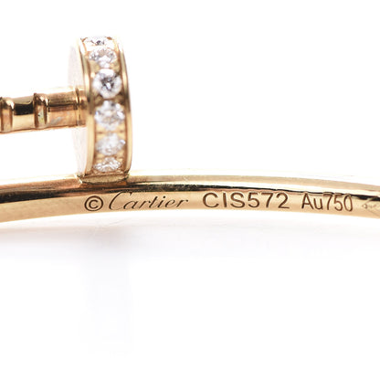 Cartier 18K Pink Gold Diamond Juste Un Clou Hoop Earrings 4 of 7