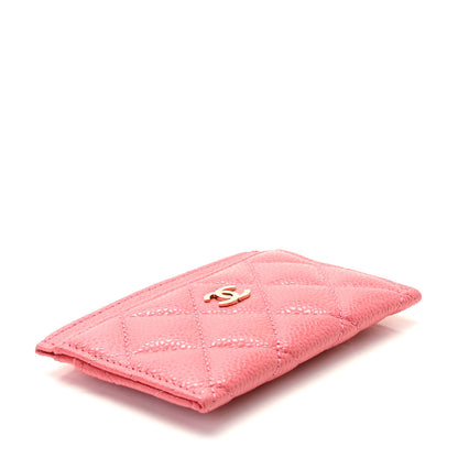 Chanel Caviar Quilted Card Holder Pink 3 of 9