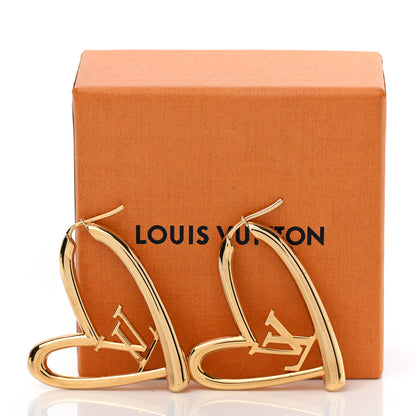 Louis Vuitton Metal Fall In Love Hoop Earrings GM Gold 5 of 5