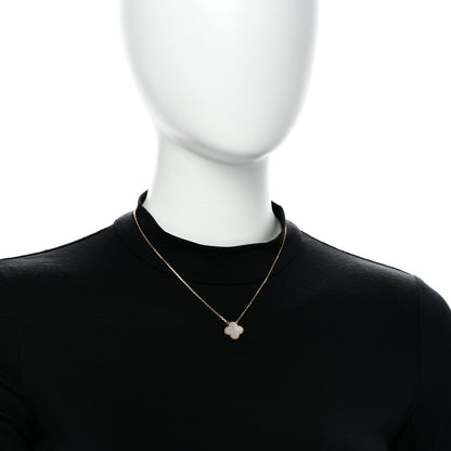 Van Cleef & Arpels 18K Yellow Gold Mother of Pearl Vintage Alhambra Pendant Necklace 2 of 5