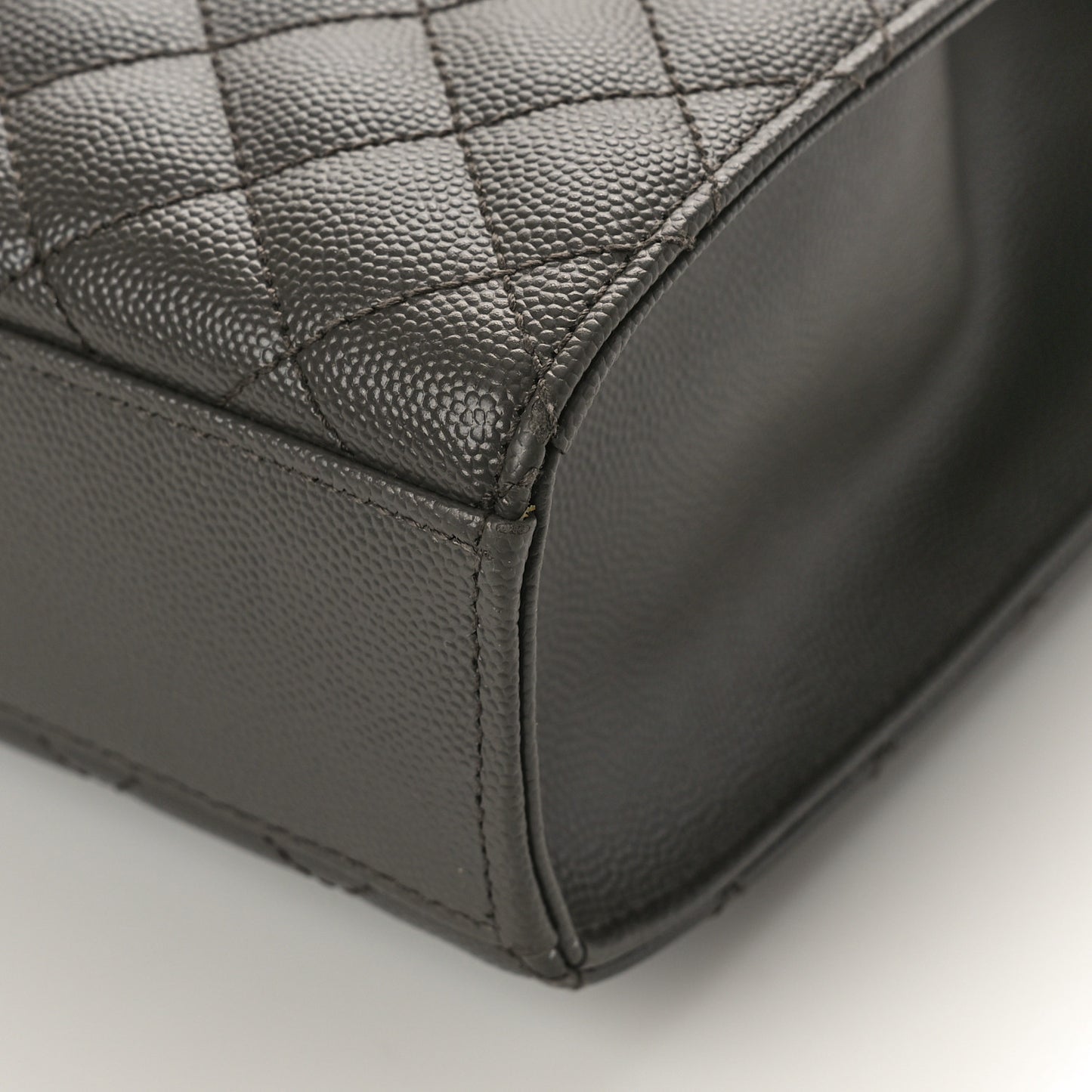 Grain De Poudre Textured Mixed Matelasse Large Triquilt Monogram Satchel Earth