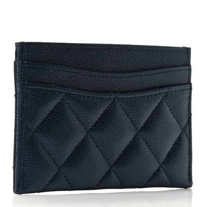 Chanel Caviar Quilted Card Holder Navy 2 of 4