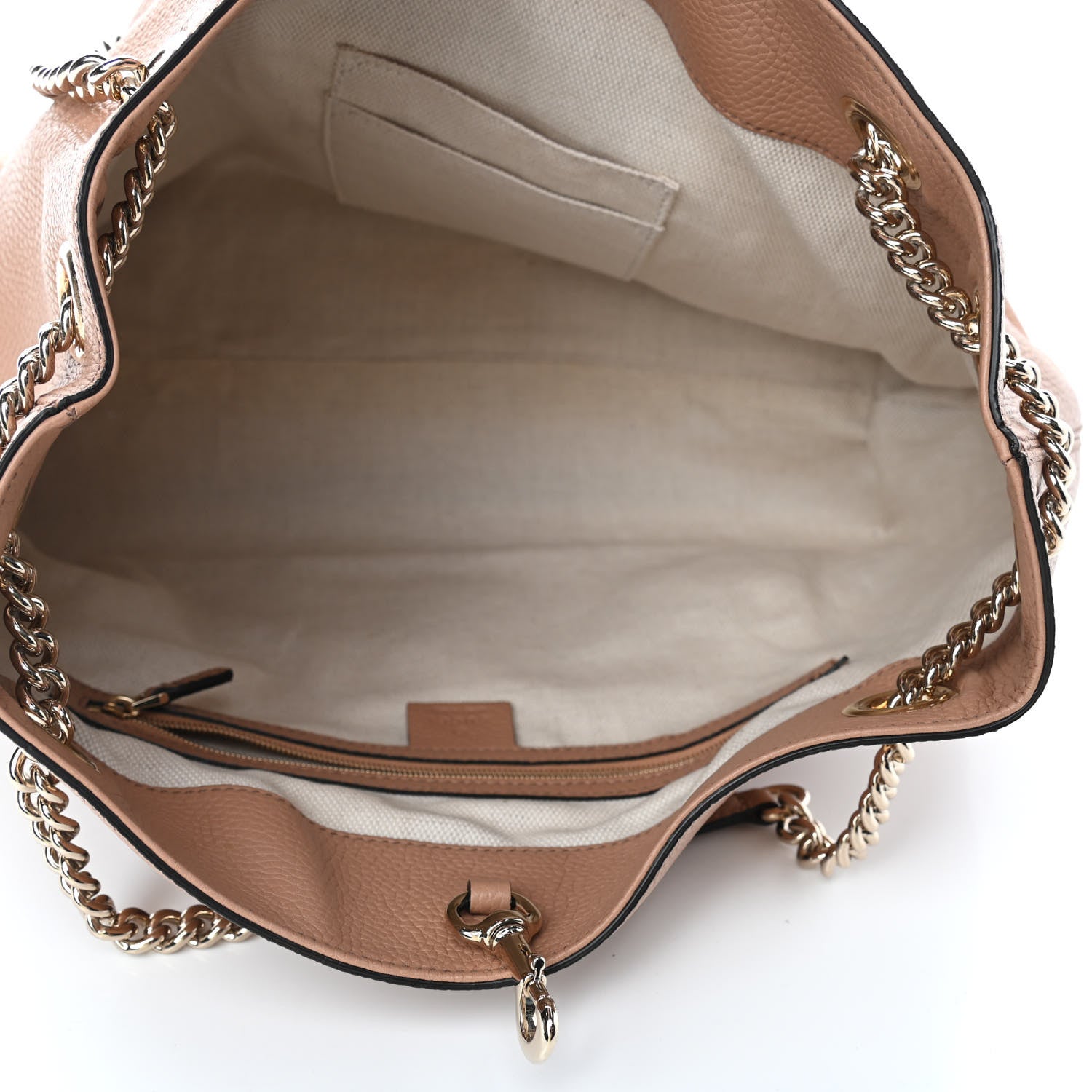 Gucci Pebbled Calfskin Medium Soho Chain Shoulder Bag Camelia 5 of 10