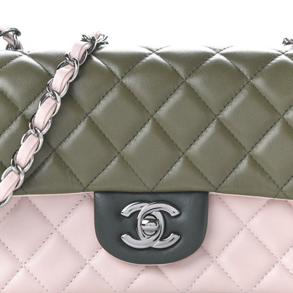 Chanel Lambskin Quilted Tri-Color Mini Rectangular Flap Green Pink 10 of 10