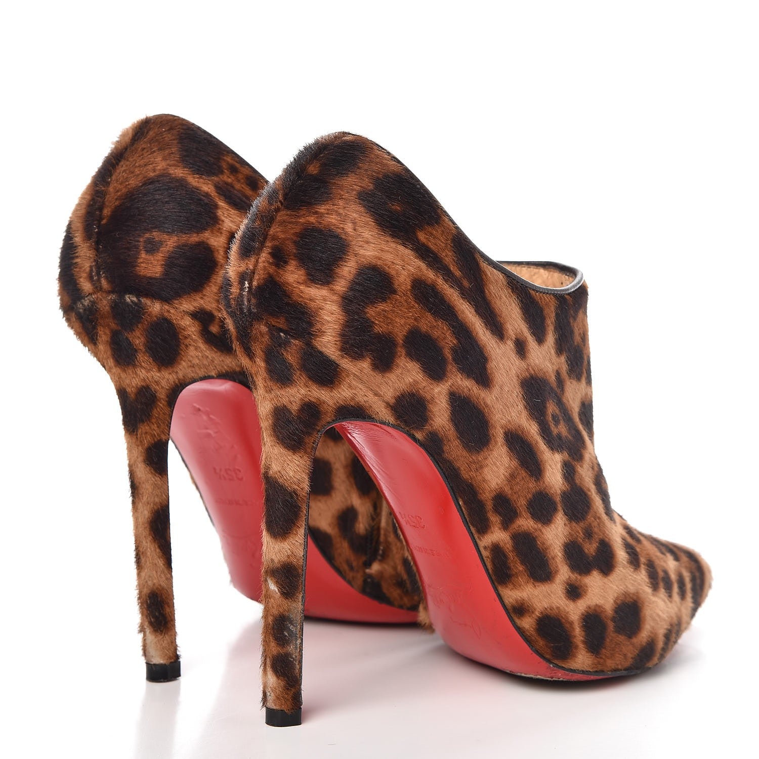 Christian Louboutin Pony Hair Luxor Dahlia 120 Ankle Boots 35.5 Leopard 4 of 22