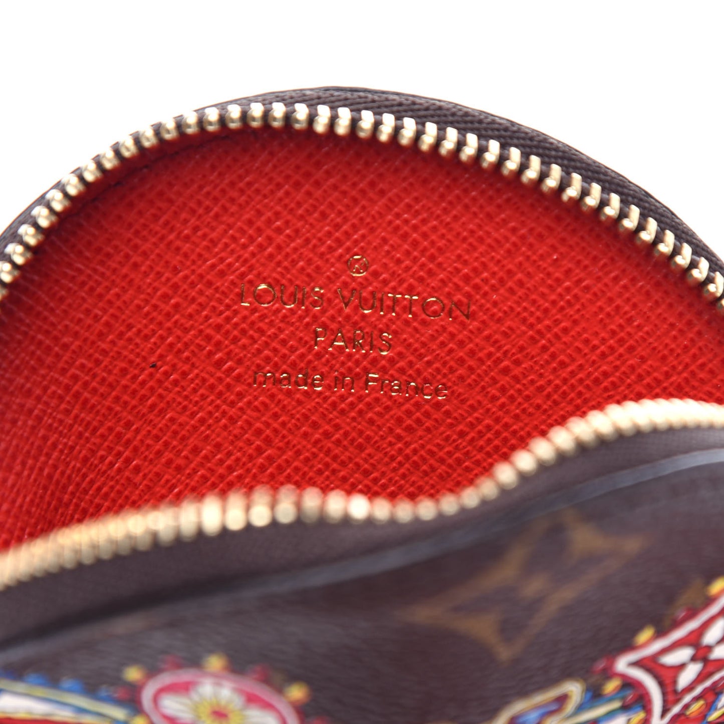 Monogram 2020 Christmas Animation Bumper Cars Round Coin Purse Coquelicot