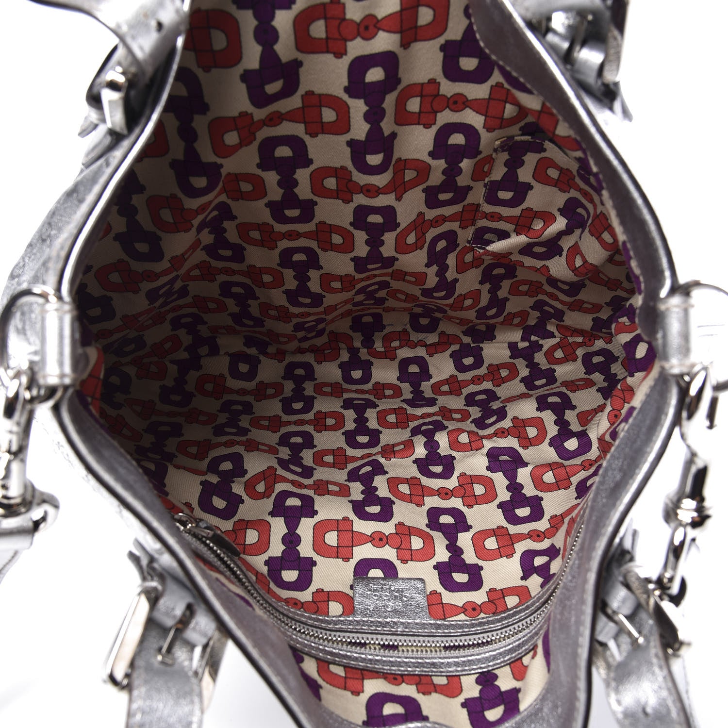 Gucci Metallic Guccissima Medium Britt Tote Silver 4 of 12