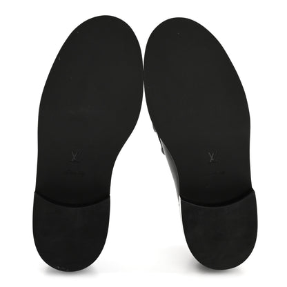 Louis Vuitton Calfskin Oversized Chain Academy Loafers 38.5 Black 6 of 10