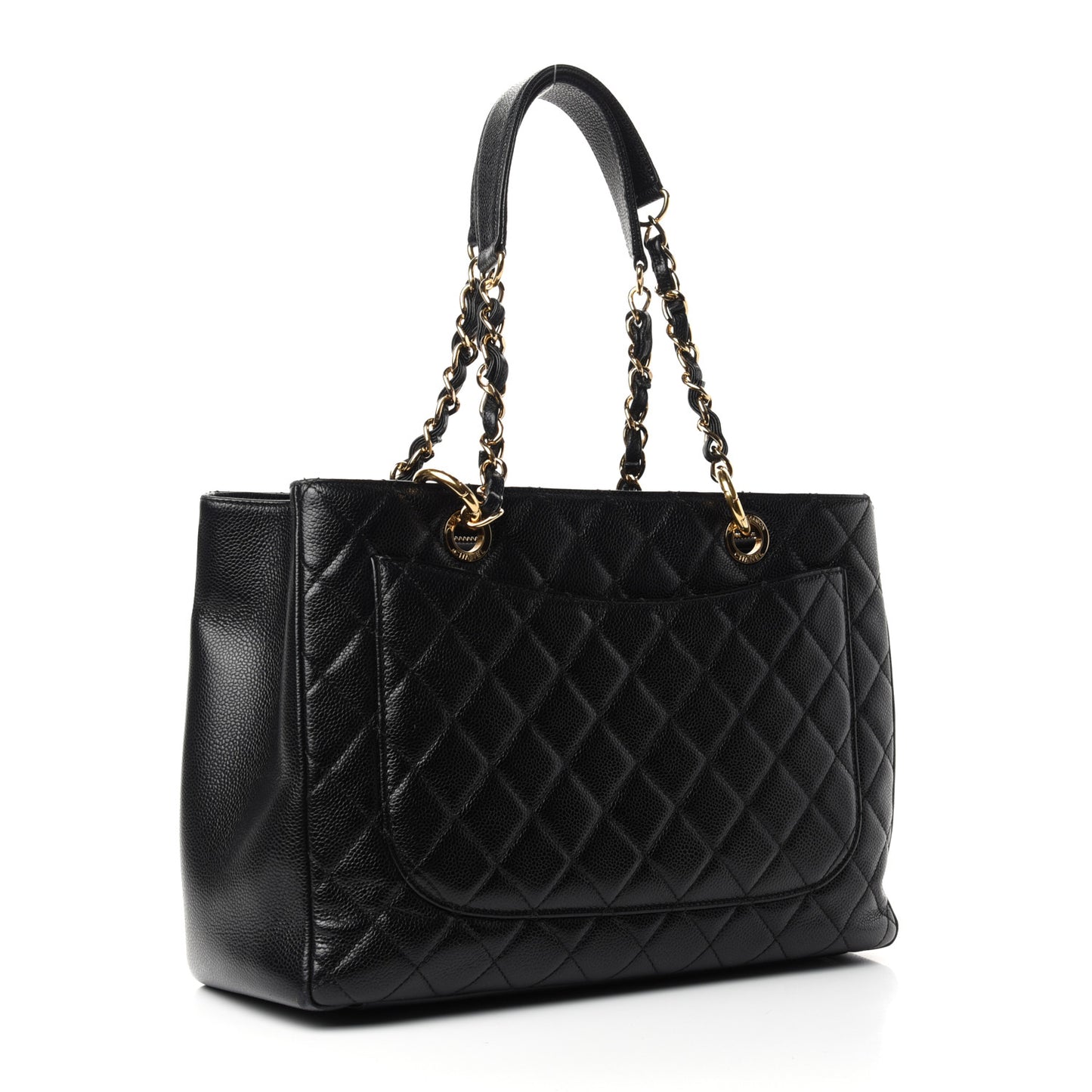 Caviar Quilted Grand Shopping Tote GST Black